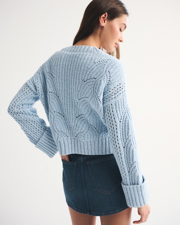 Textural Stitch V-Neck Cardigan
