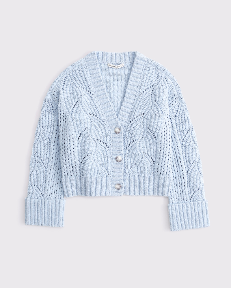 Textural Stitch V-Neck Cardigan