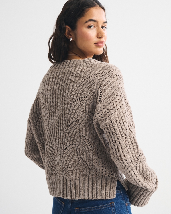 Women's The A&F Cameron Textural Stitch Cardigan | Women's Tops