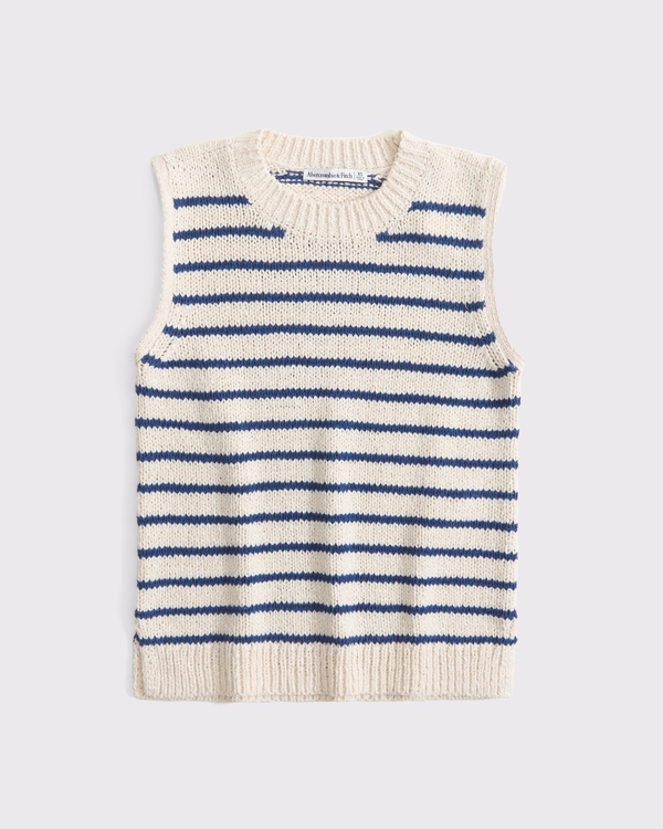 Abercrombie & Fitch Sweater Vest Cashmere Wool Cable Knit Open outlet Front Sleeveless