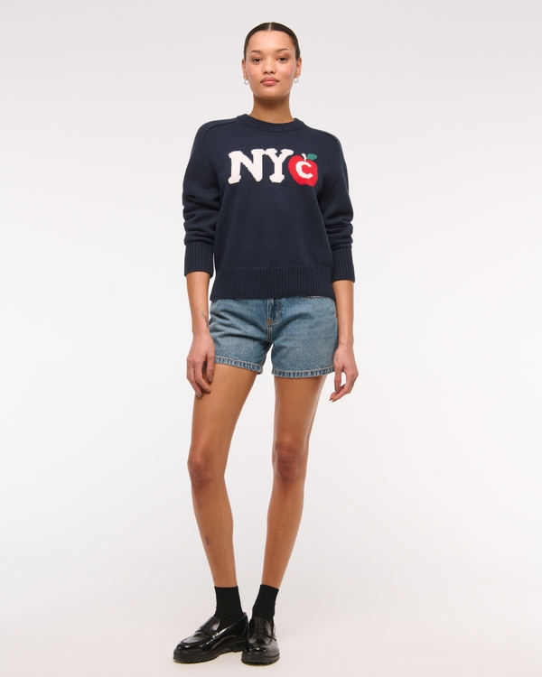 Women's The A&F Madeline NYC Crew Sweater | Women's Clearance