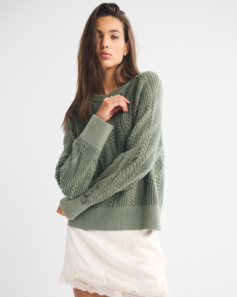 The A&F Madeline Washed Cable Crew Sweater