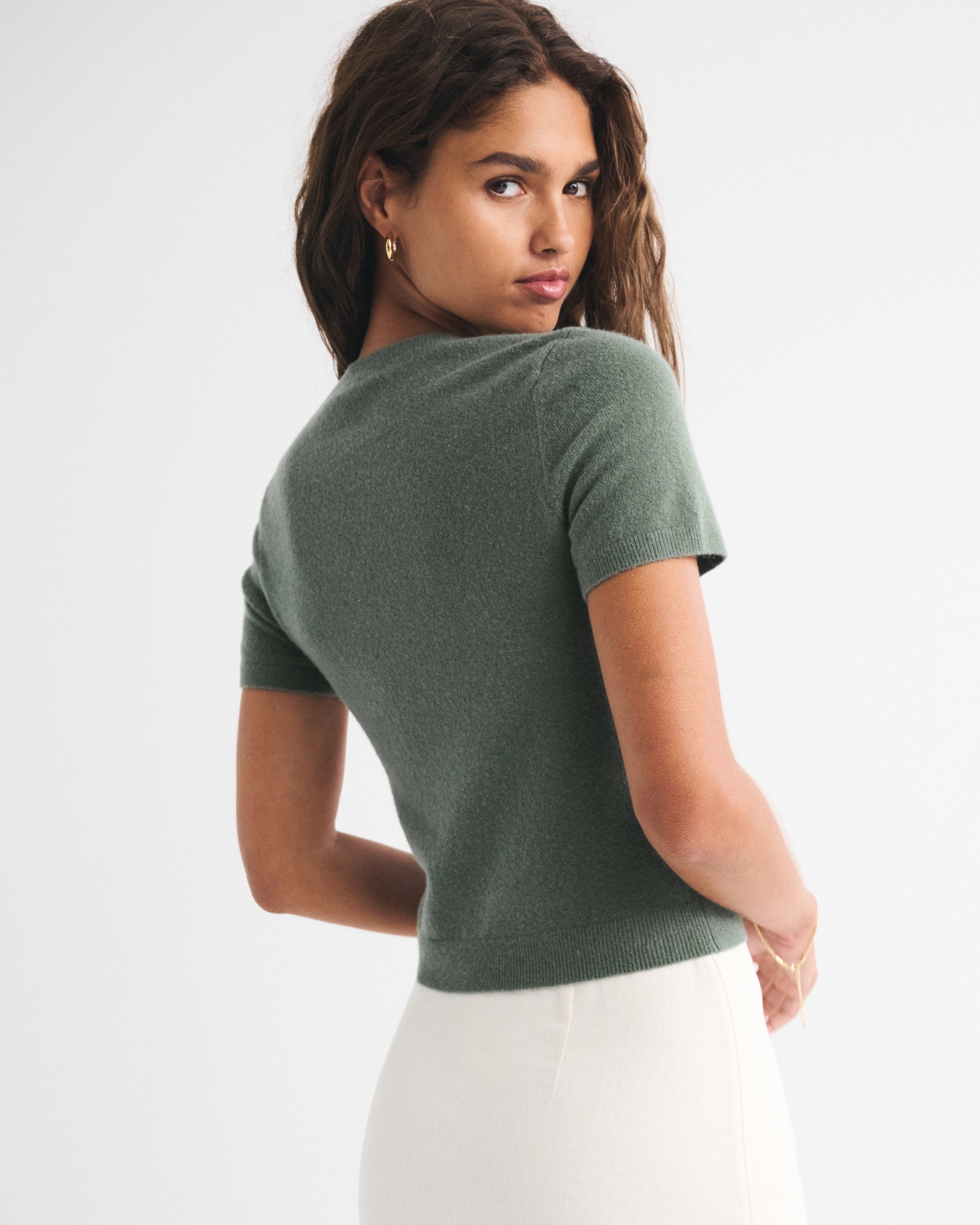 Wool-Blend Skimming Sweater Tee
