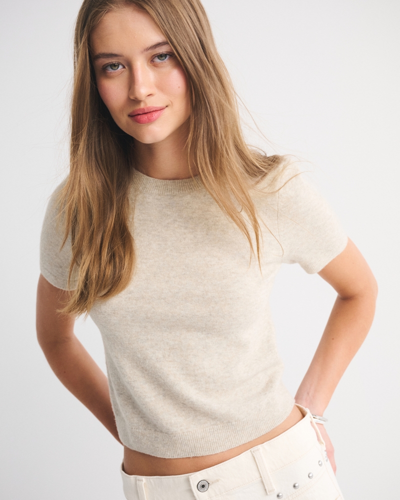 Wool-Blend Skimming Sweater Tee