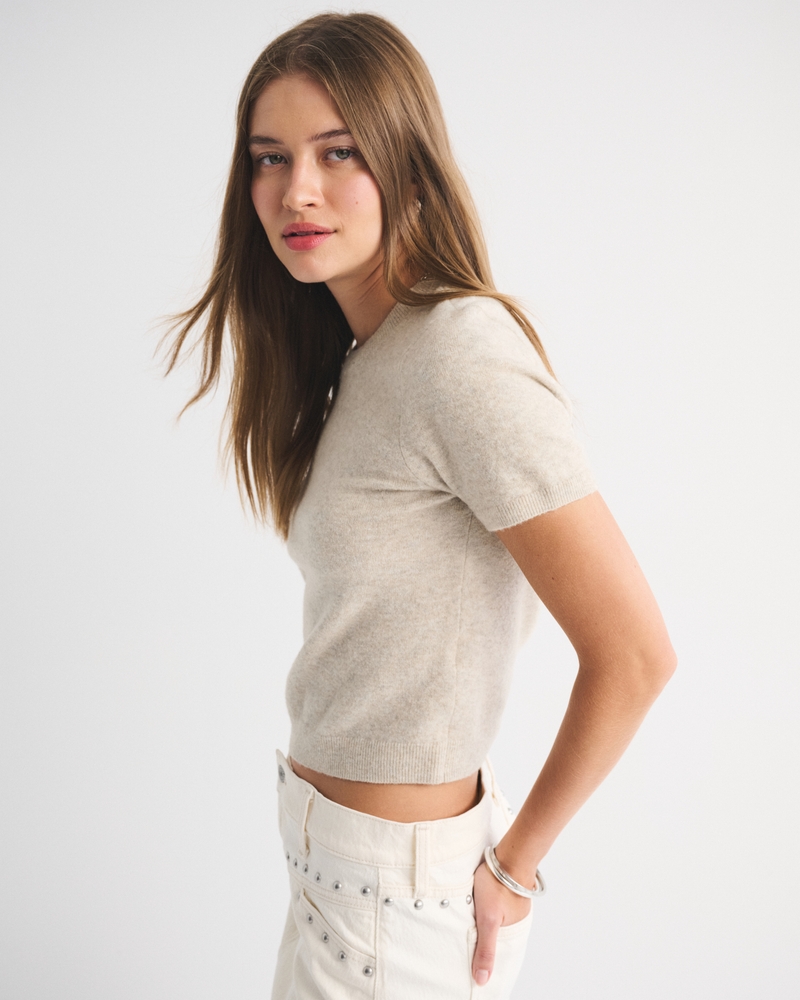 Wool-Blend Skimming Sweater Tee