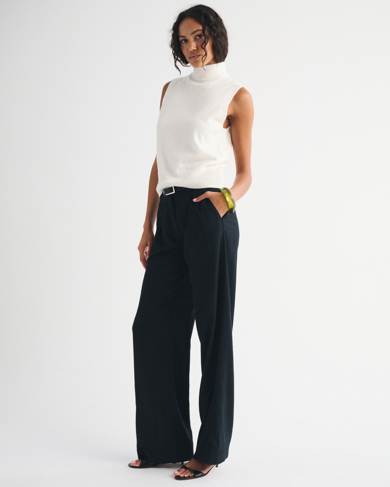 Wool-Blend Mockneck Sweater Shell