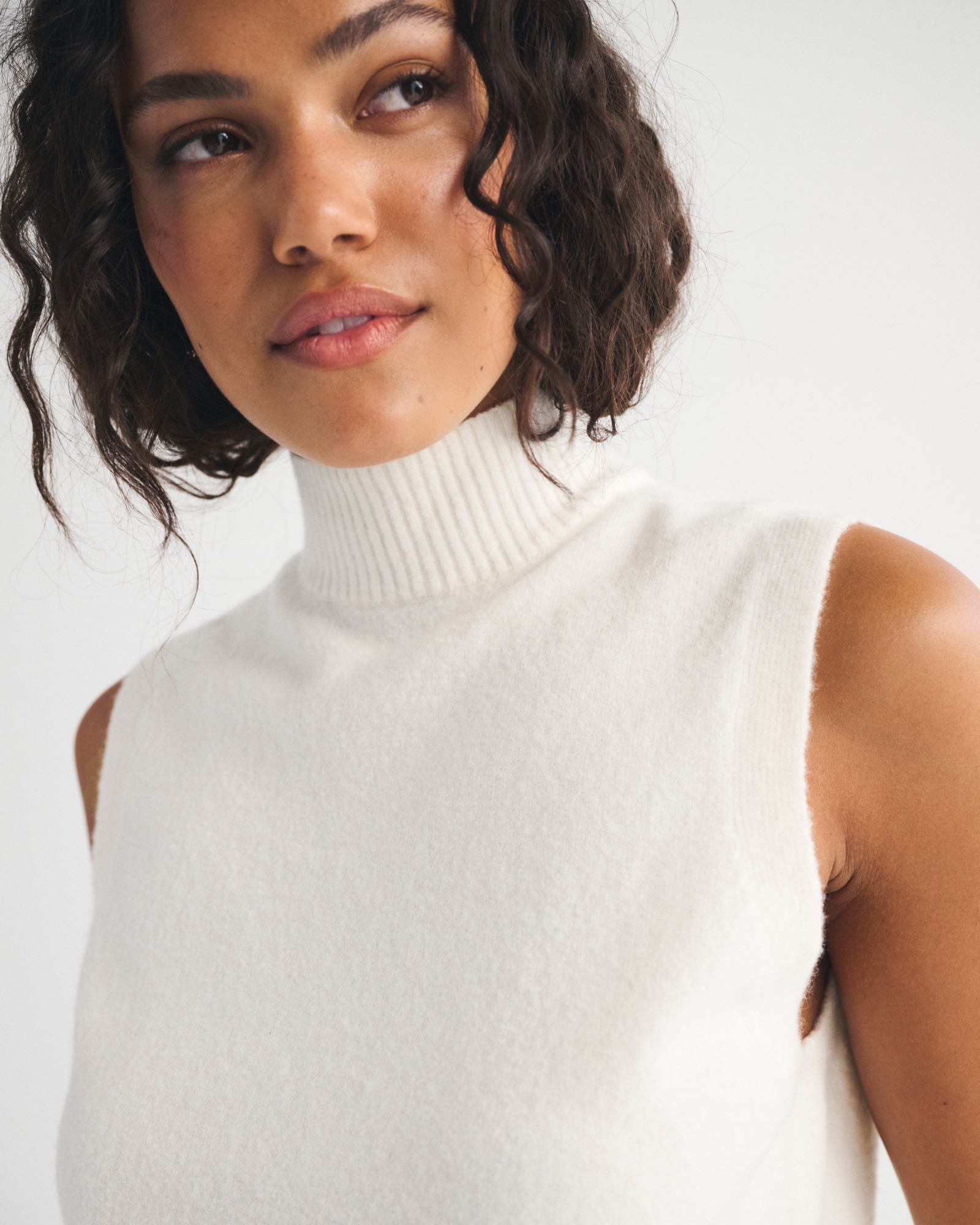 Wool-Blend Mockneck Sweater Shell