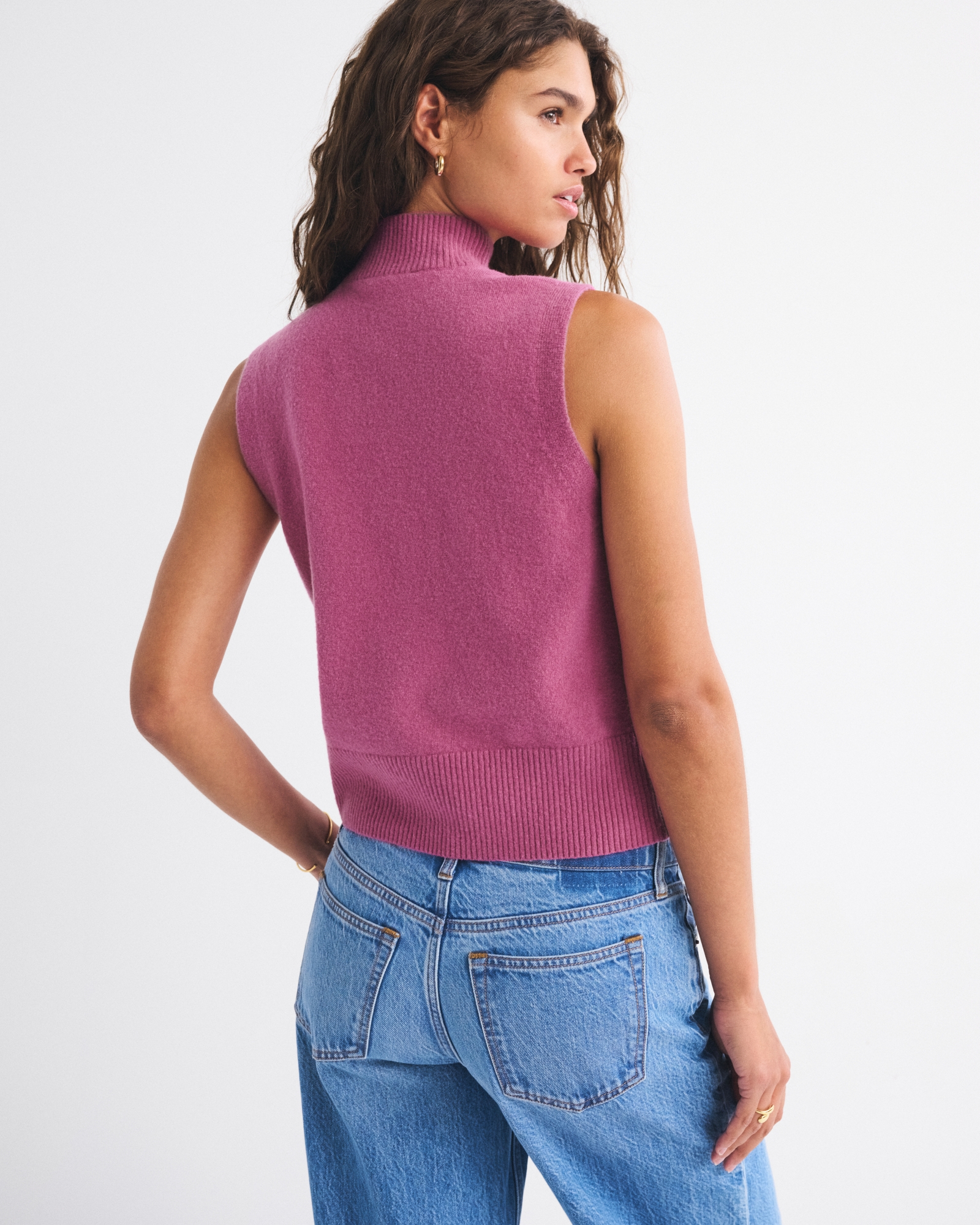 Wool-Blend Mockneck Sweater Shell