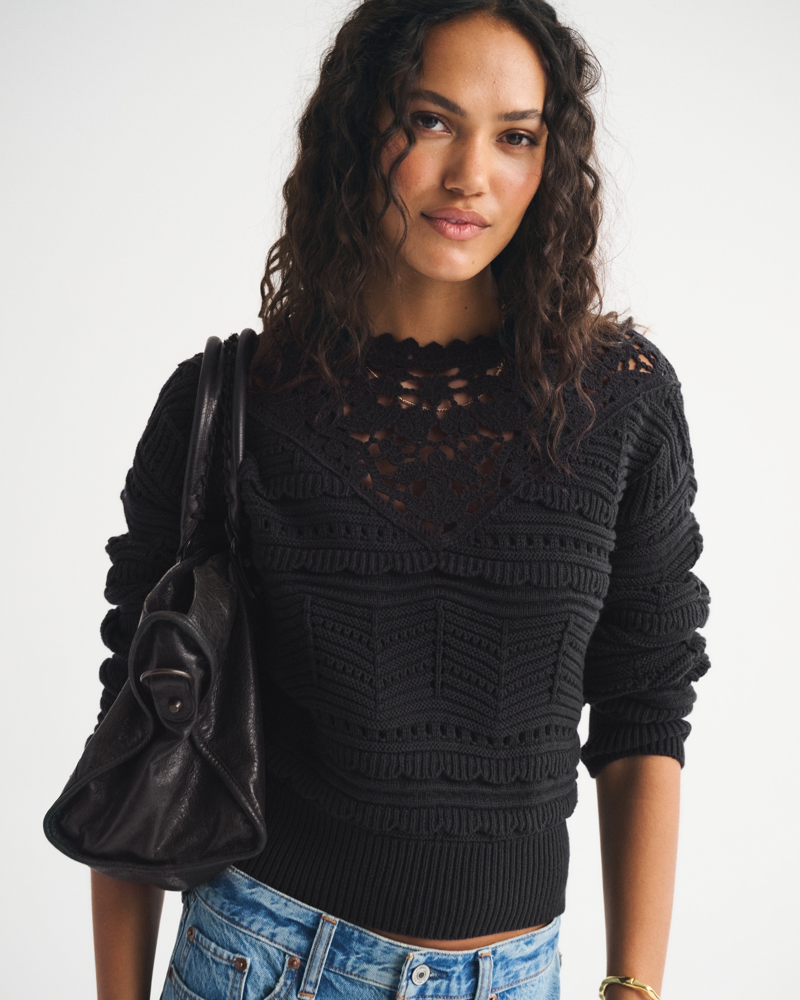 Cutwork Crew Sweater