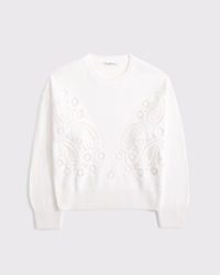 Paisley Stitch Crew Sweater