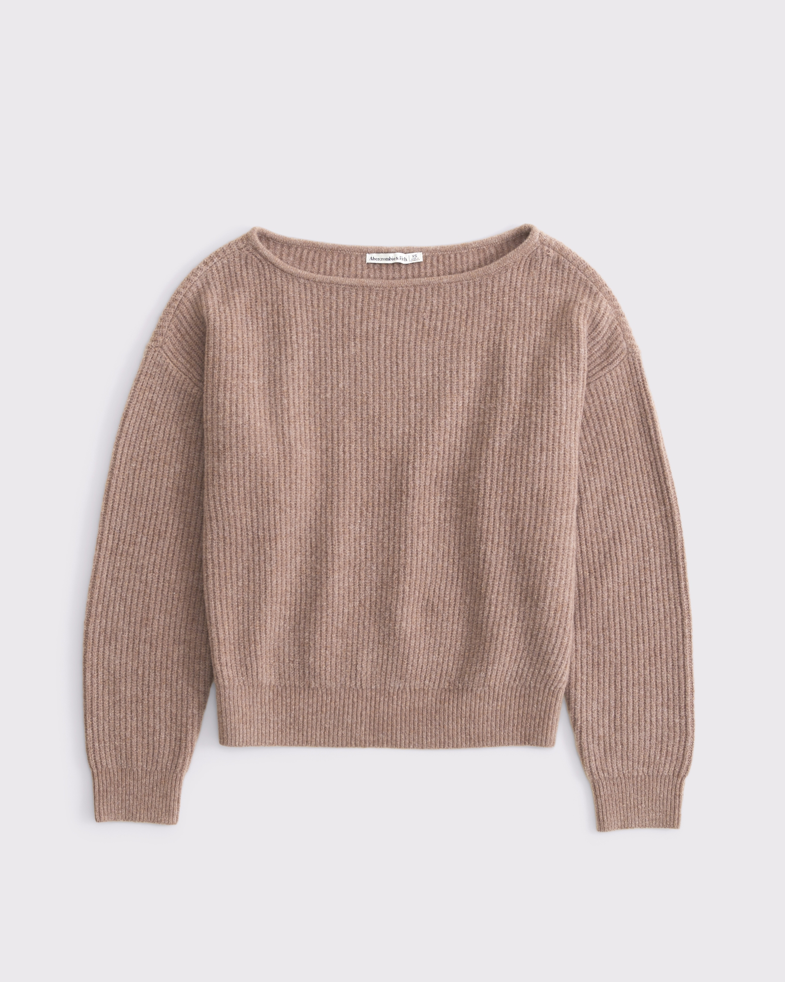 Wool-Blend Slashneck Sweater