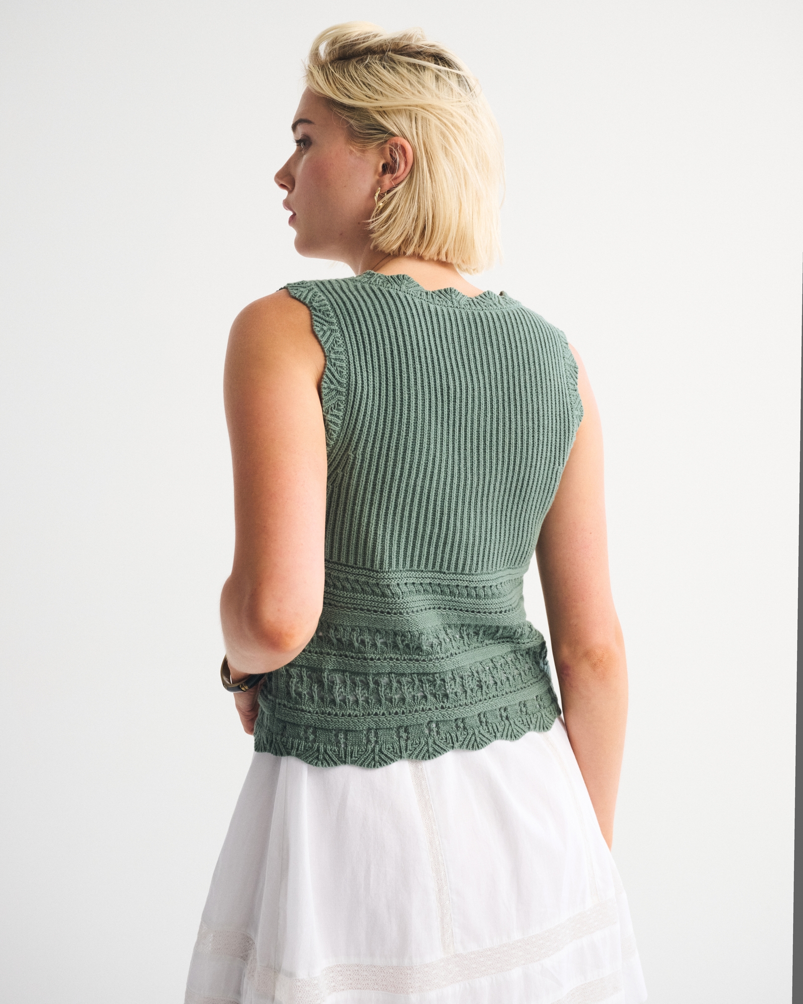 Textural V-Neck Sweater Vest