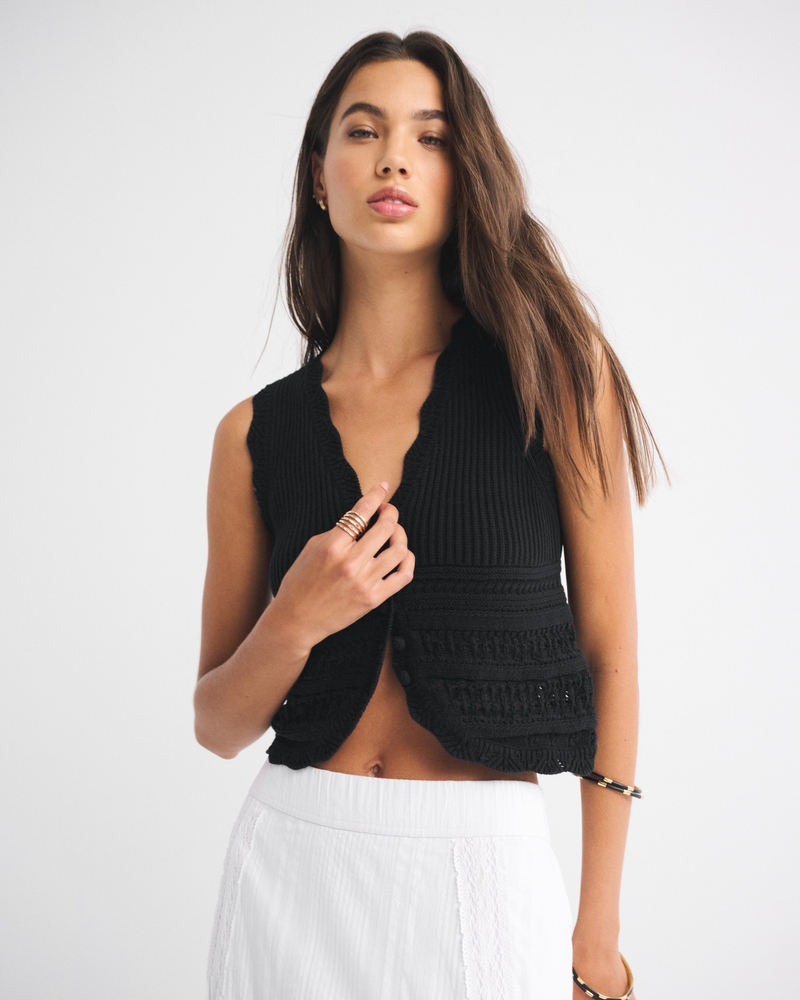 Textural V-Neck Sweater Vest