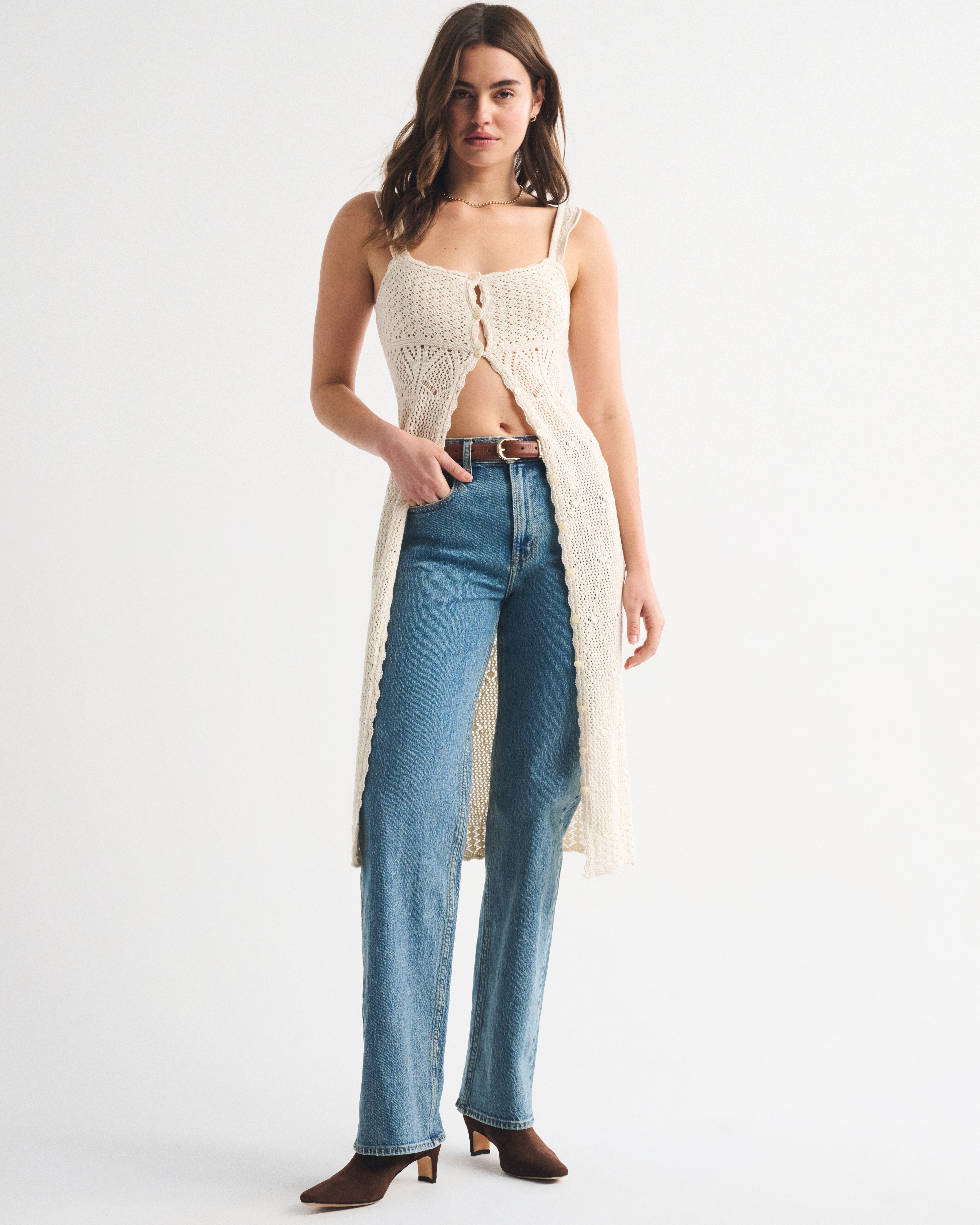 Женские топы Abercrombie & Fitch Crochet-Style Duster Cami — фото 2