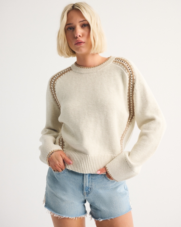 The A&F Madeline Crochet-Style Crew Sweater