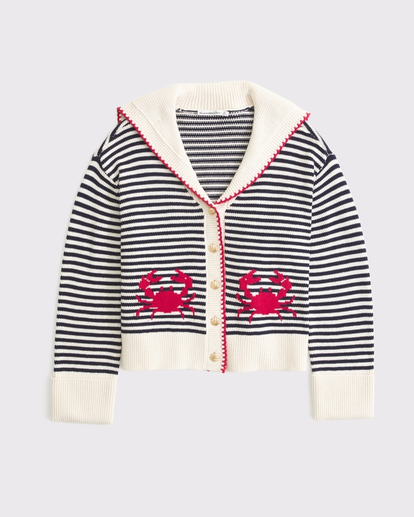 Nautical Crab Collared Cardigan