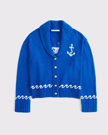 Nautical Whale Collared Cardigan from Abercrombie & Fitch - $69.99