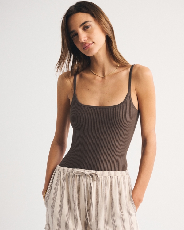 Reversible Ottoman 90s Cami, Dark Brown view 1