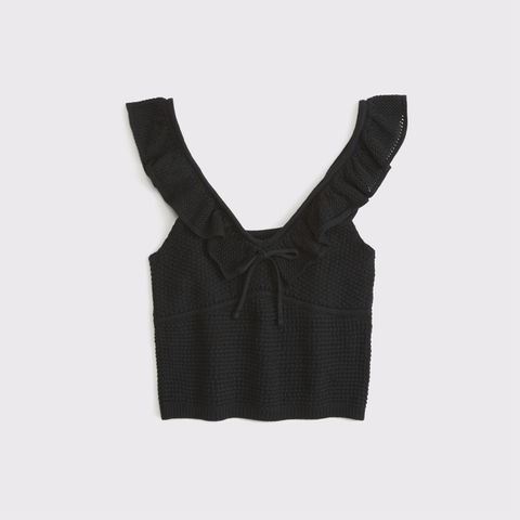 Женские топы Abercrombie & Fitch Crochet-Style Ruffle Tank