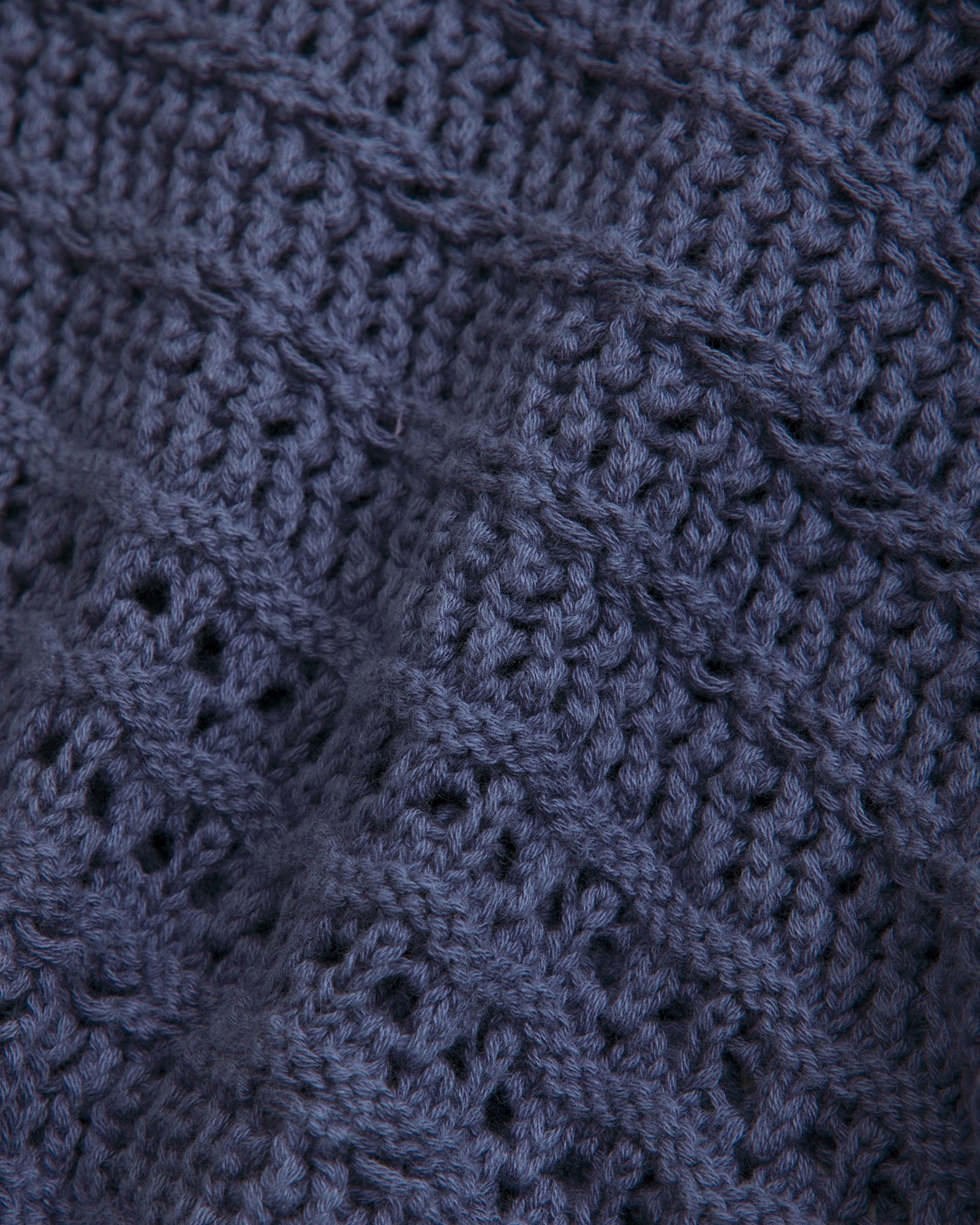 Textural Open-Stitch Crew Sweater