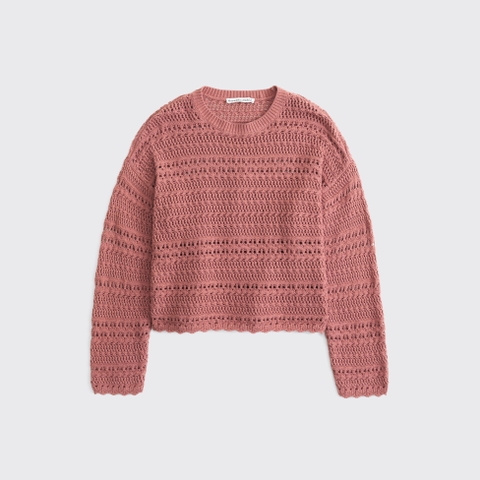 Женские свитеры Abercrombie & Fitch Textural Open-Stitch Crew Sweater