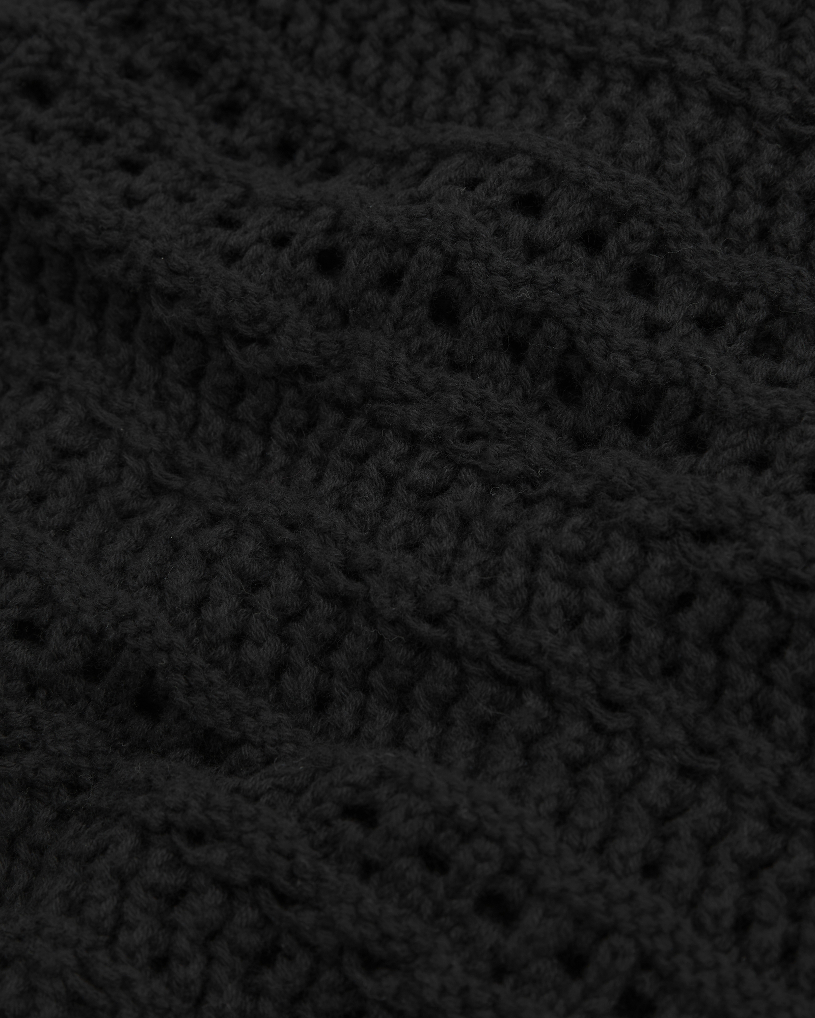 Open-Stitch Textural Crew Sweater