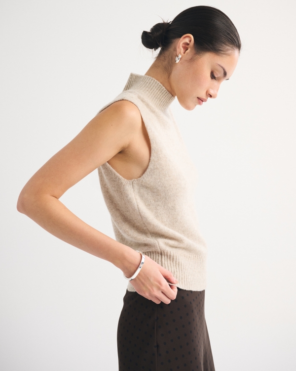 Merino Wool-Blend Sweater Shell Top