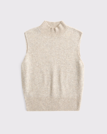 Merino Wool-Blend Sweater Shell Top