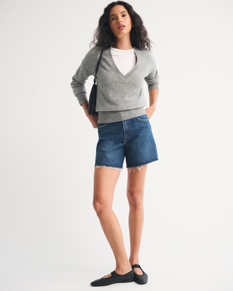 Merino Wool-Blend V-Neck Sweater