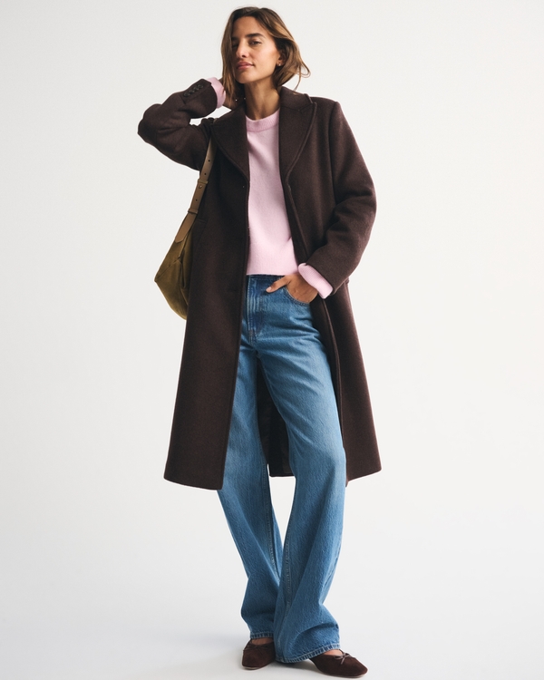 The A&F Madeline Merino Wool-Blend Crew Sweater, Light Pink view 2