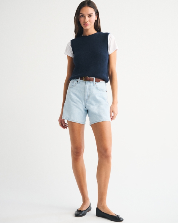 Rollneck Sweater Shell Top, Dark Indigo view 2