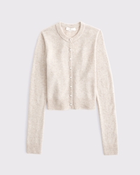 Merino Wool-Blend Shrunken Crew Cardigan