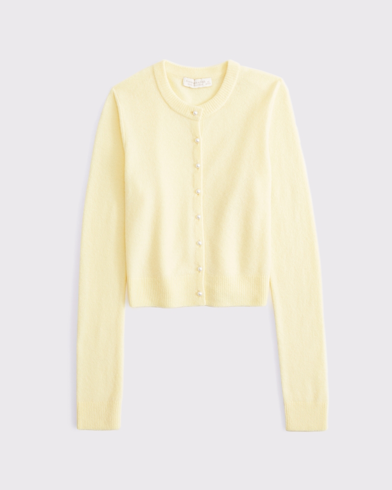 Merino Wool-Blend Shrunken Crew Cardigan