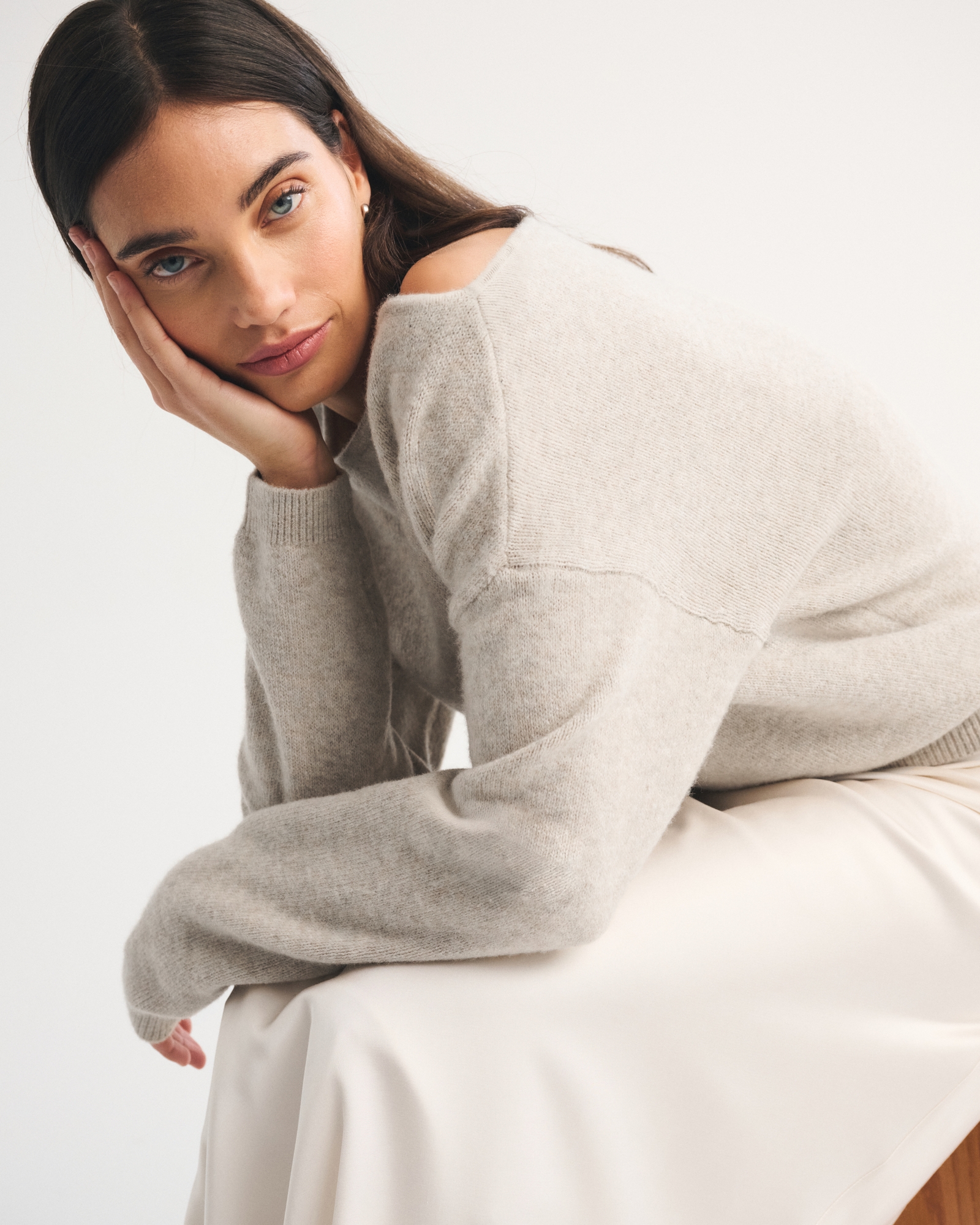 Merino Wool-Blend Slash Sweater