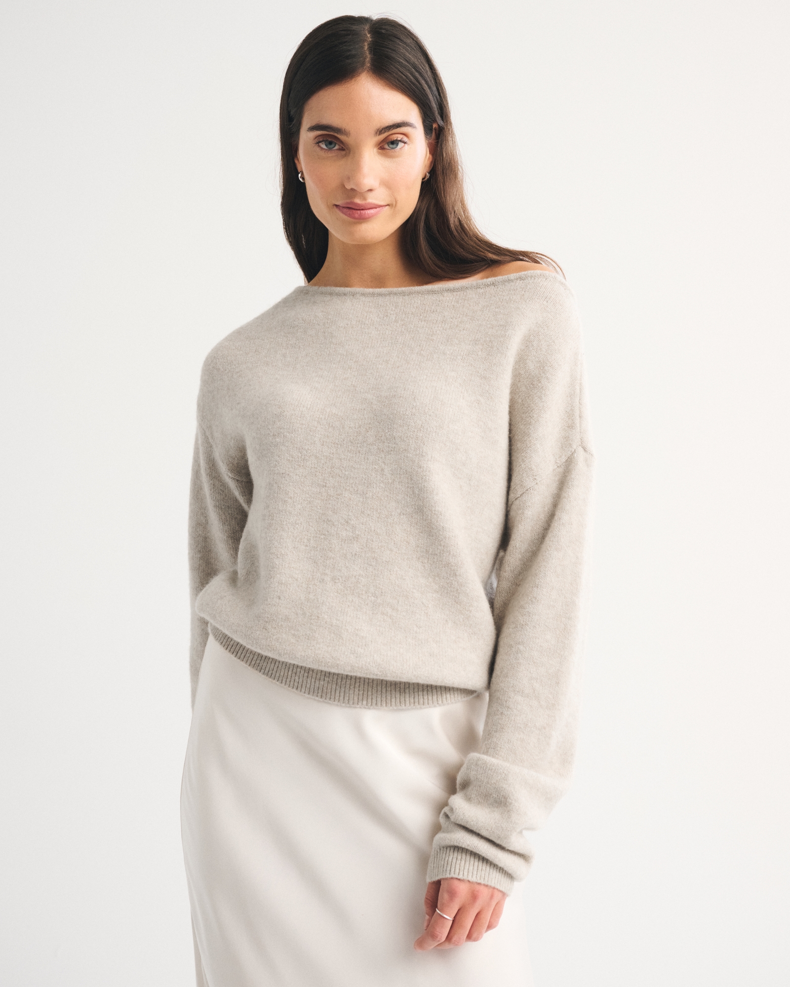 Merino Wool-Blend Slash Sweater