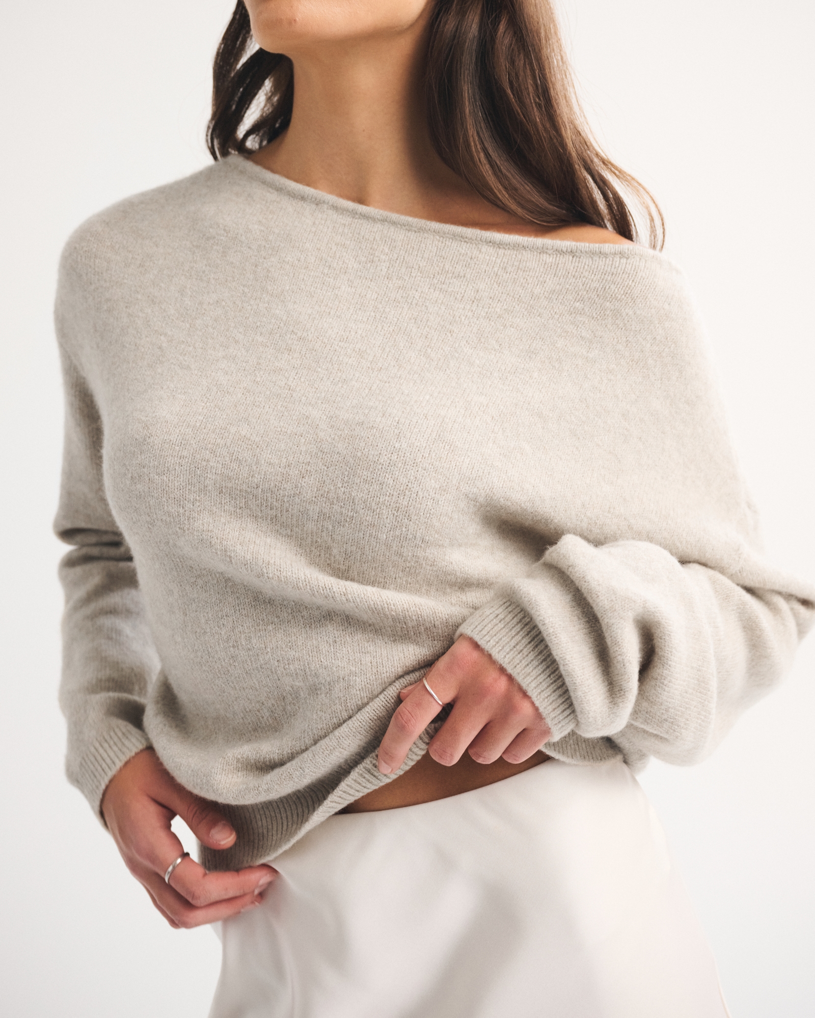 Merino Wool-Blend Slash Sweater