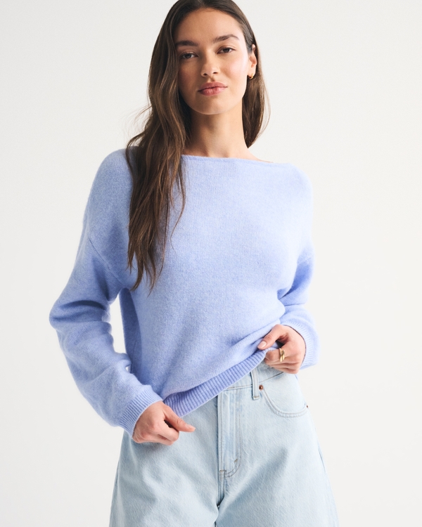 Merino Wool-Blend Slash Sweater