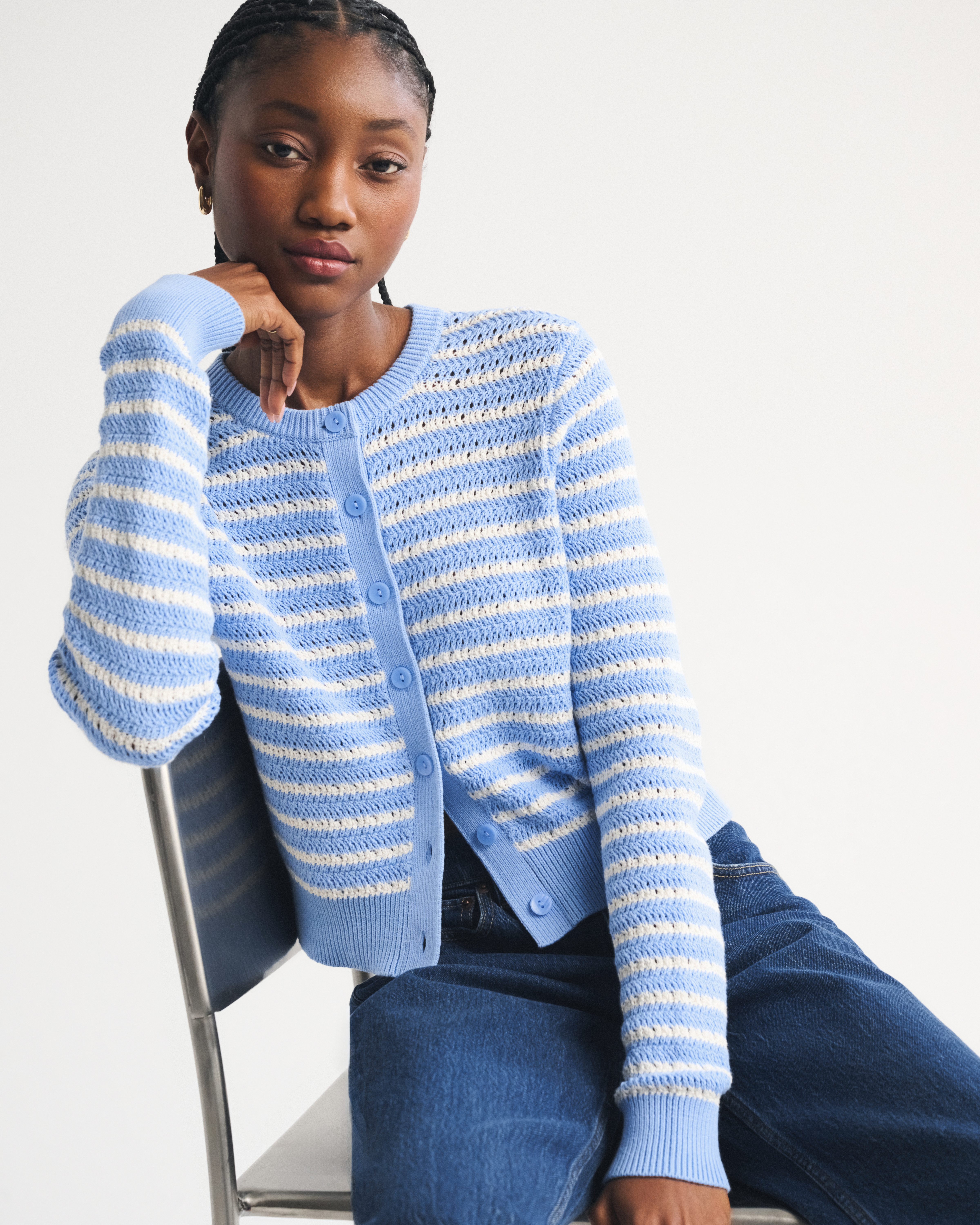 Женские кардиганы Abercrombie & Fitch Shrunken Crew Cardigan — фото 2
