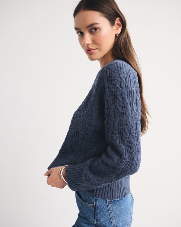 A&F Madeline Washed Cable Crew Sweater