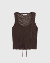 Floral Stitched Tie-Waist Sweater Tank