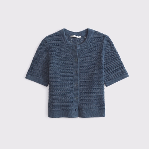 Женские кардиганы Abercrombie & Fitch Textural Short-Sleeve Crew Cardigan