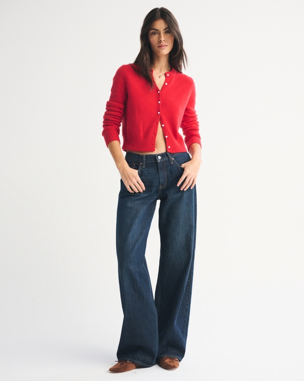 美麗諾羊毛混紡心形短版圓領開襟衫 view 2