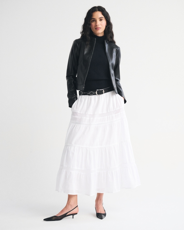 Merino Wool-Blend Sweater Shell Top, Black view 2