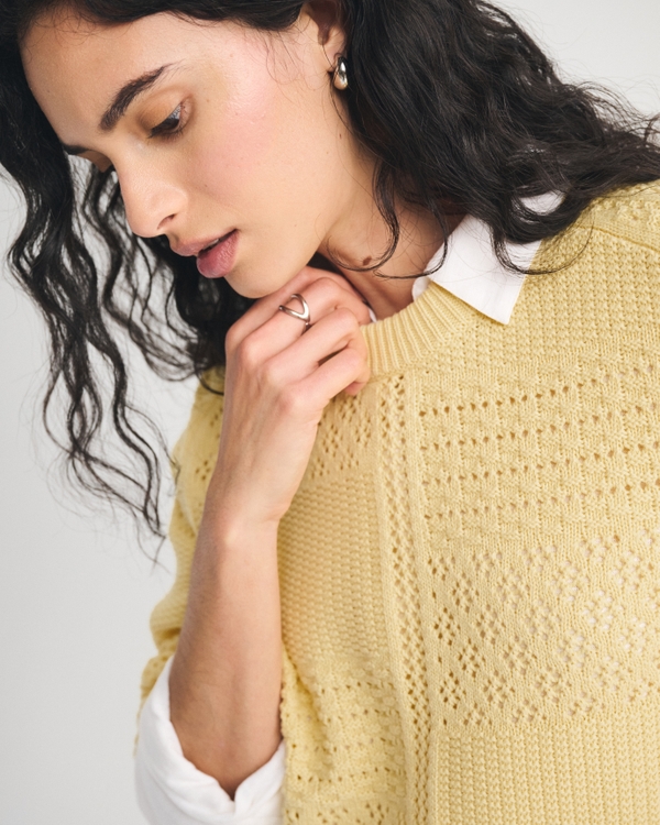 The A&F Madeline Mixed Stitch Crew Sweater