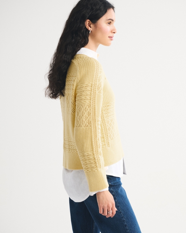 The A&F Madeline Mixed Stitch Crew Sweater