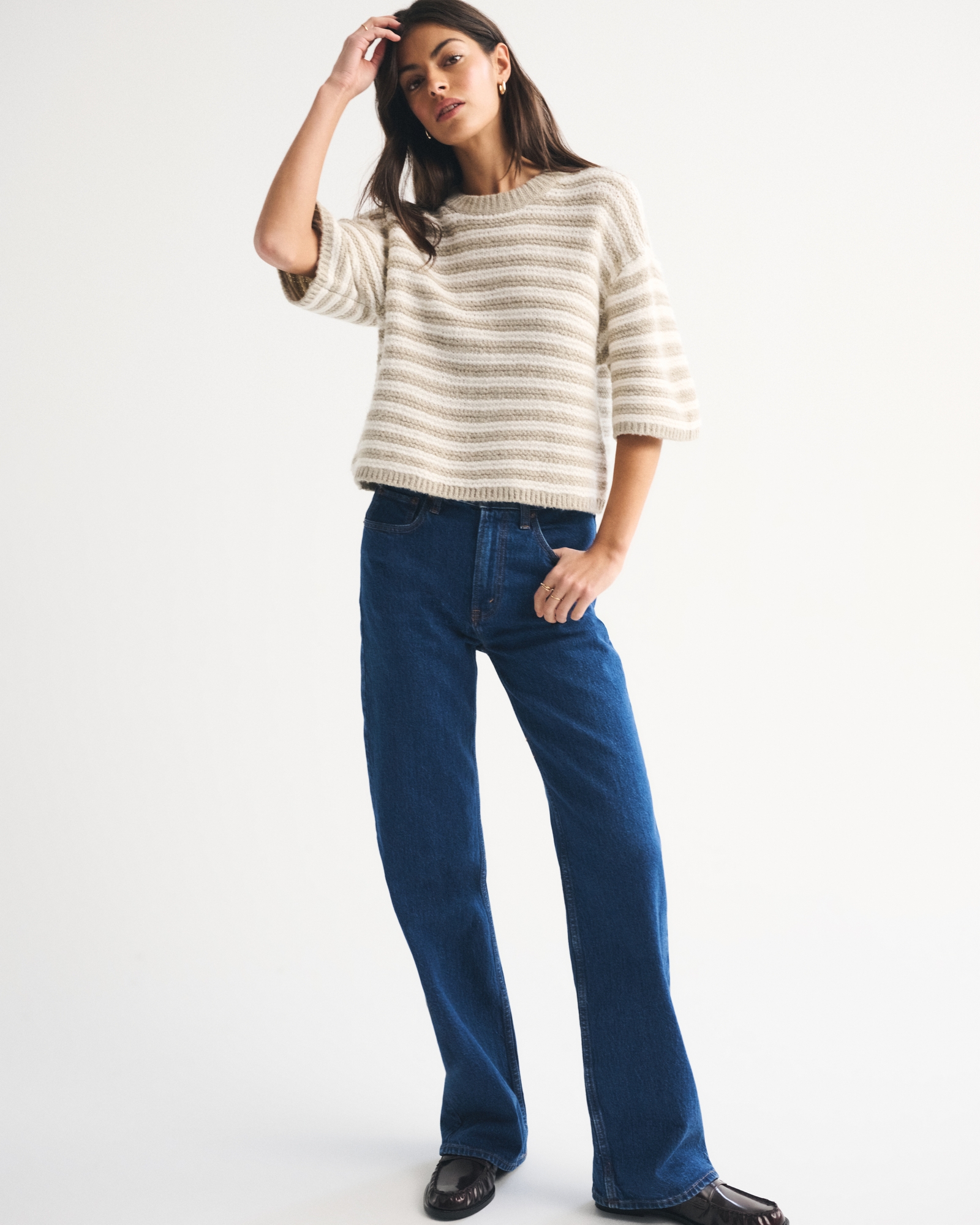 Oversized Textural Stitch Sweater Tee