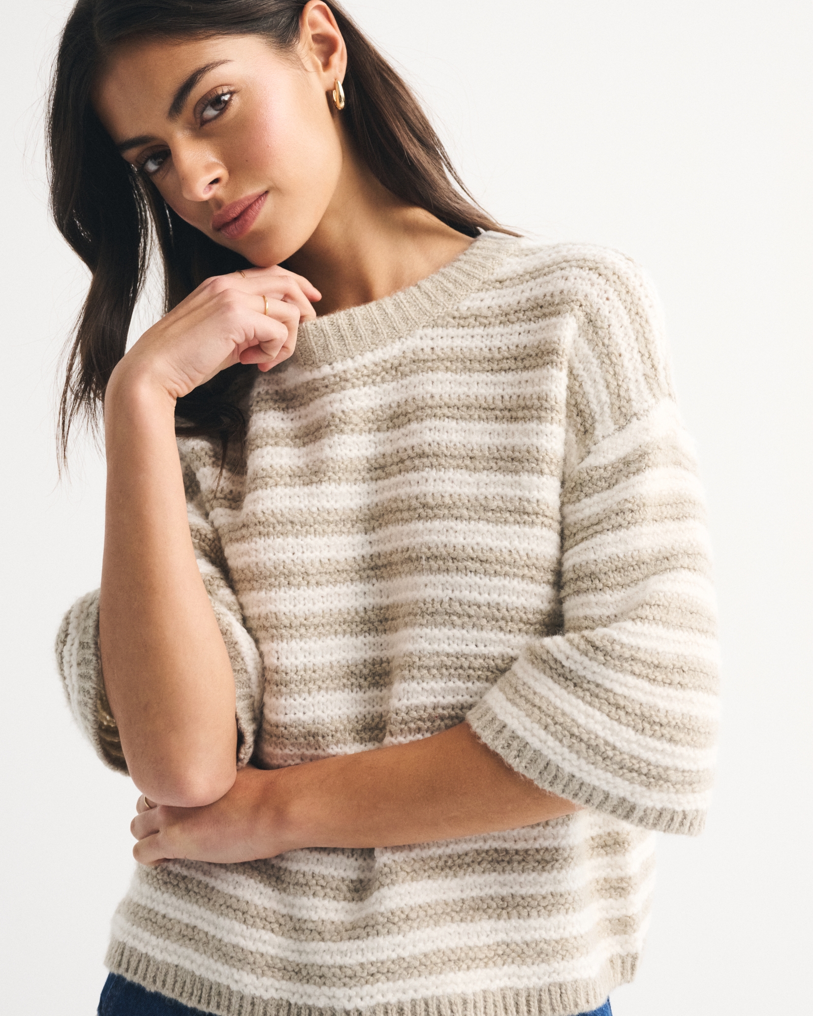 Oversized Textural Stitch Sweater Tee