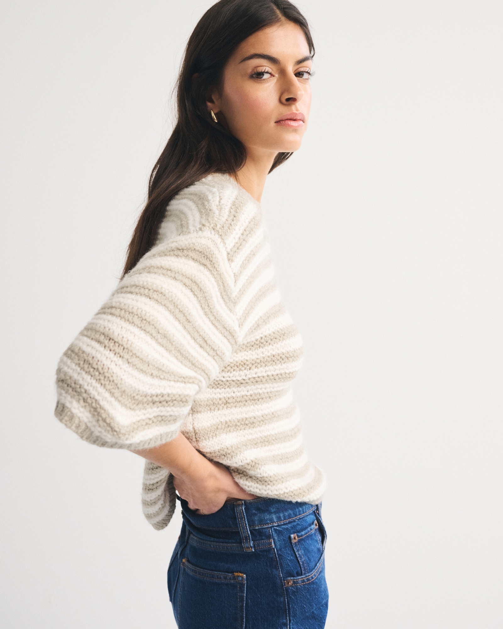 Oversized Textural Stitch Sweater Tee