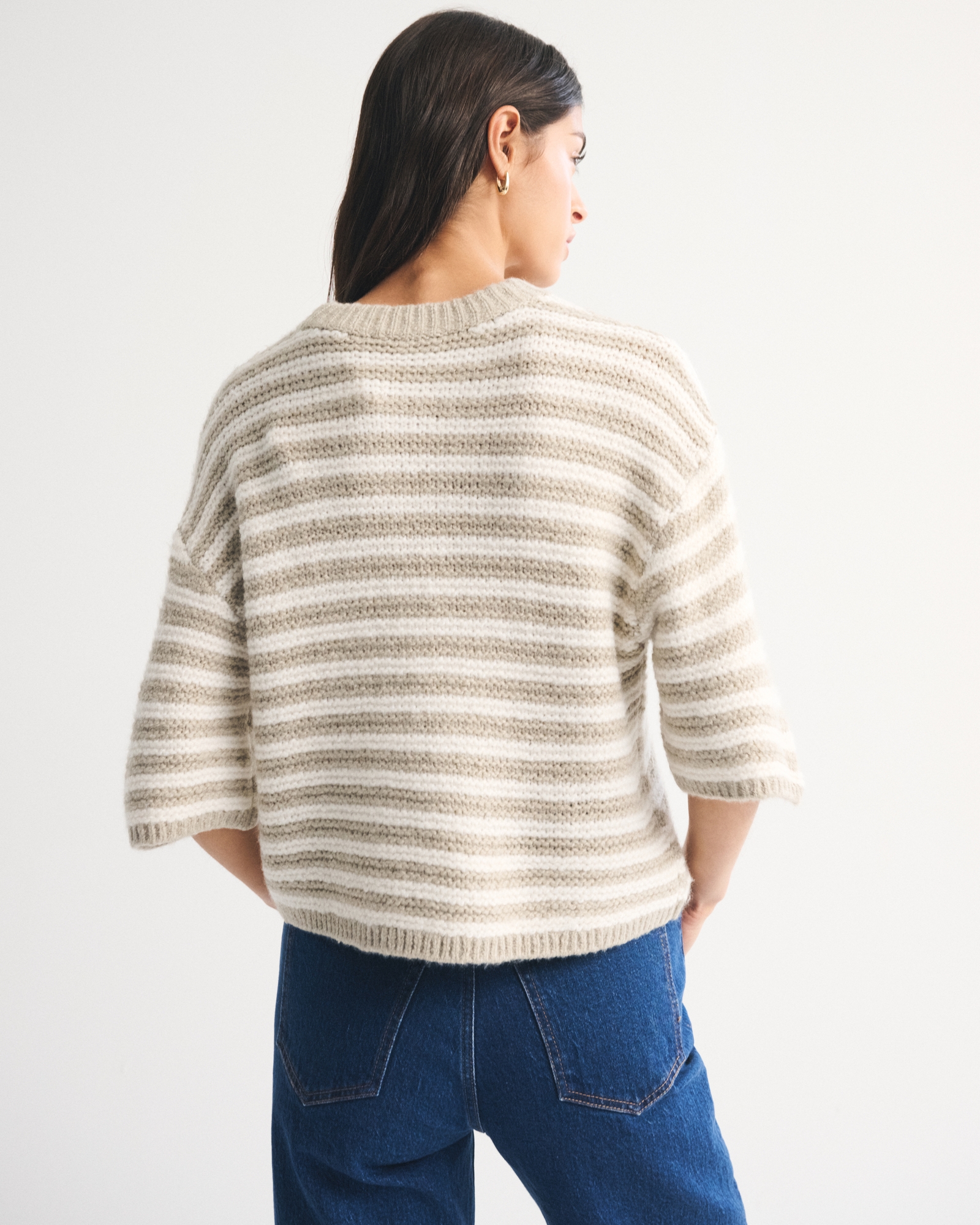 Oversized Textural Stitch Sweater Tee