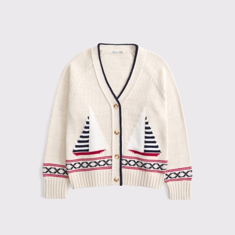 Женские кардиганы Abercrombie & Fitch Cotton-Blend Coastal Dad Cardigan